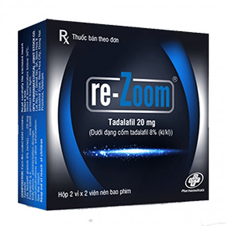 Viên nén bao phim Re-Zoom 20mg điều trị rối loạn cương dương (2 vỉ x 2 viên)