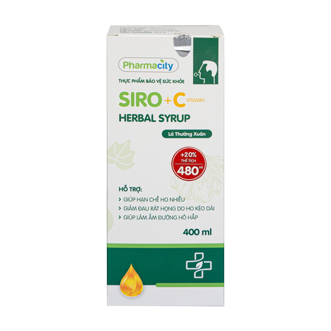 Siro Pharmacity Herbal Cough Syrup VitC hỗ trợ bổ phế, giảm ho (Lọ 400ml)
