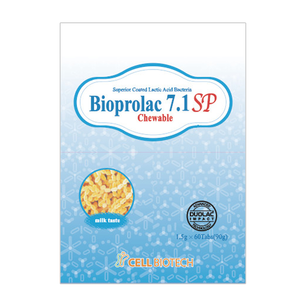 Thực phẩm bảo vệ sức khỏe viên nhai hỗ trợ tiêu hóa Bioprolac Chewable 7.1 SP (Hộp 60 viên)