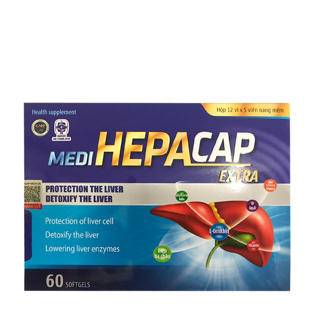 Thực phẩm bảo vệ sức khỏe giải độc gan Medi Hepa Cap Extra (Hộp 60 viên)