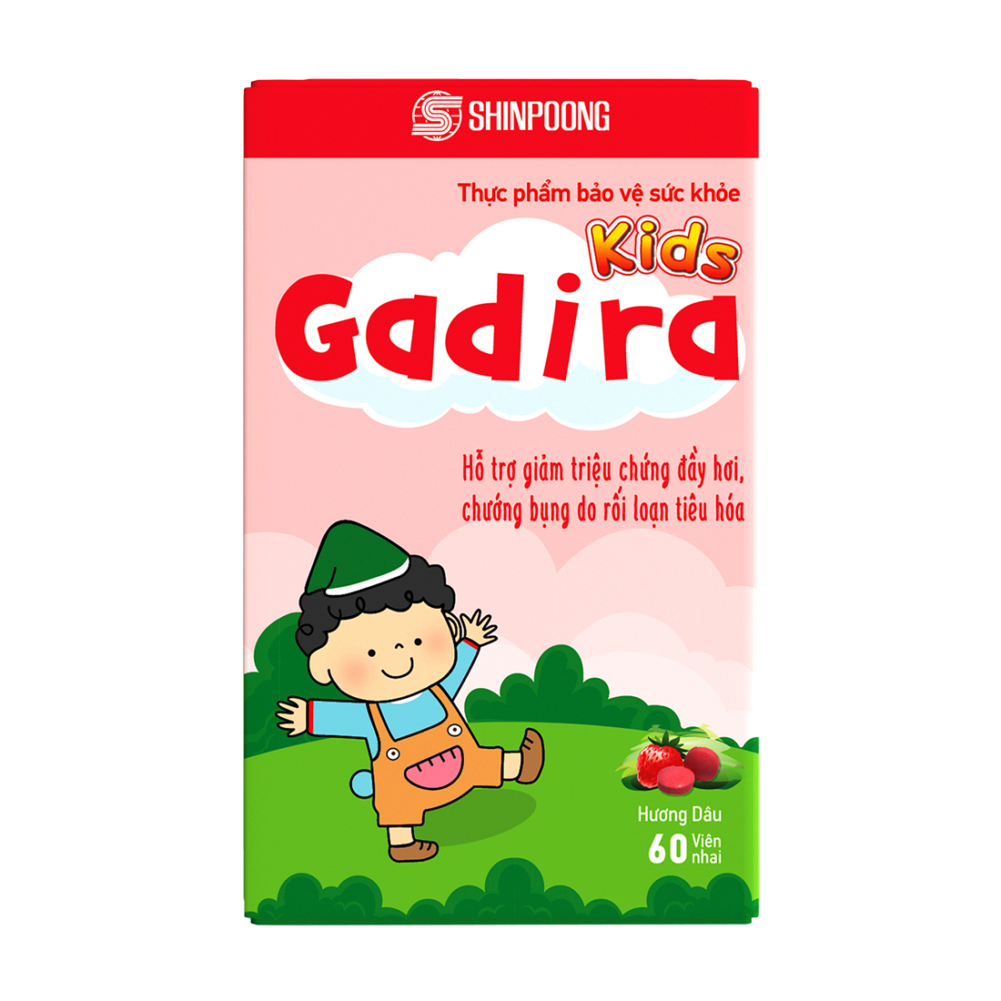 Viên nhai giảm đầy hơi Shinpoong Gadira Kids (6 vỉ x 10 viên)