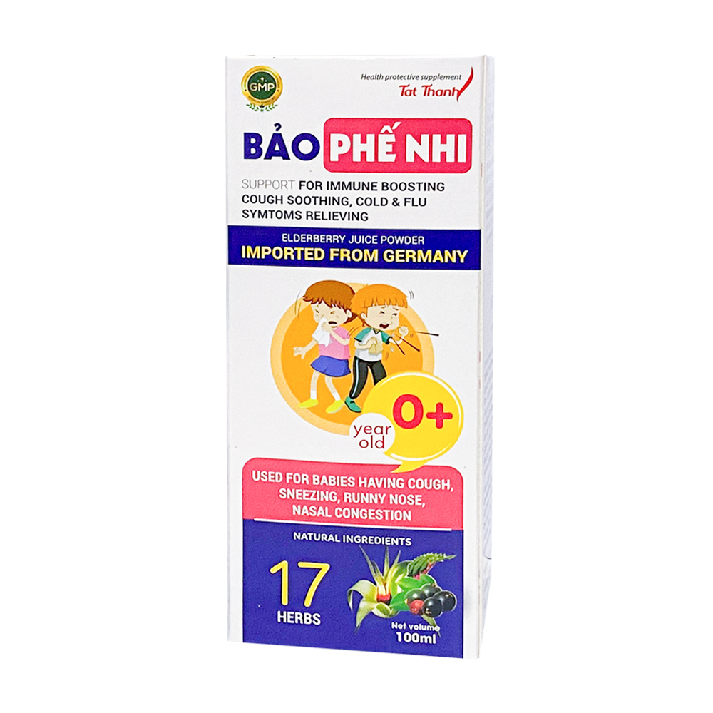 Thực phẩm bảo vệ sức khỏe siro hỗ trợ giảm các triệu chứng ho cảm Bảo Phế Nhi (100ml)