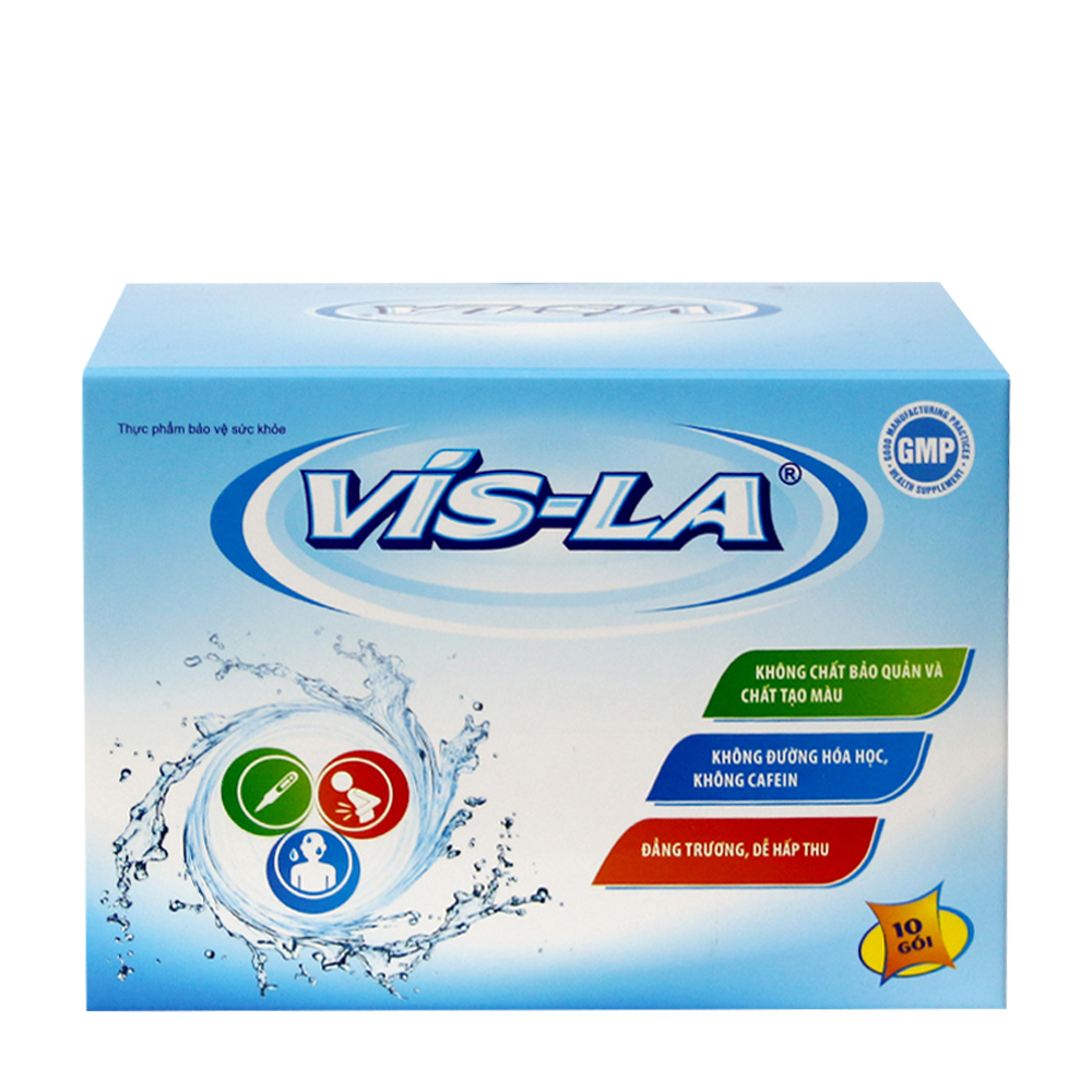 Thực phẩm bảo vệ sức khỏe bổ sung nước, điện giải và Vitamin Vis-la (Hộp 10 gói)