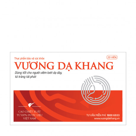 Viên uống Vương Dạ Khang hỗ giảm viêm loét dạ dày (Hộp 2 vỉ x 10 viên)