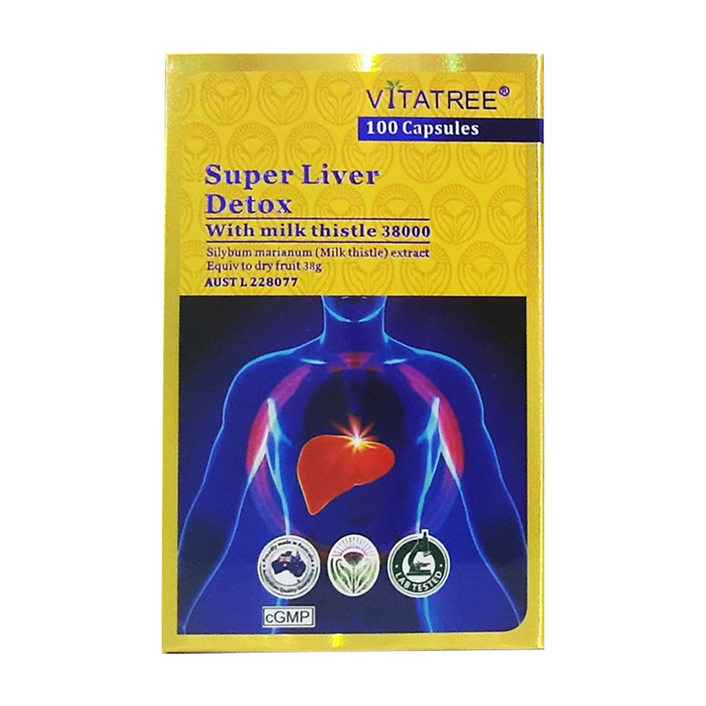 Thực phẩm bảo vệ sức khỏe Viên uống bổ gan Super Liver Detox Vitatree (Hộp 100 viên)