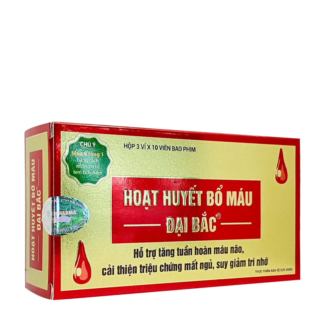 Thực phẩm bảo vệ sức khoẻ viên uống hoạt huyết bổ não Đại Bắc (Hộp 60 viên)