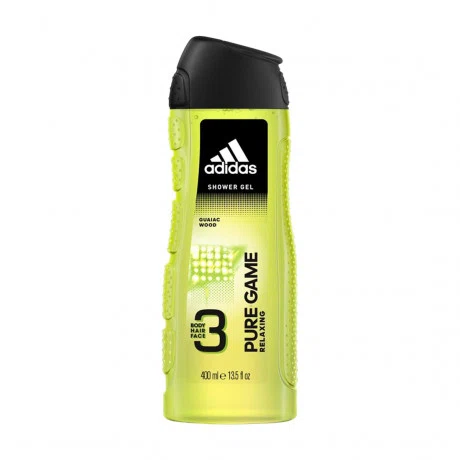 Sữa tắm gội toàn thân cho nam Adidas Pure Game Body, Hair & Face Shower Gel (Chai 400ml)