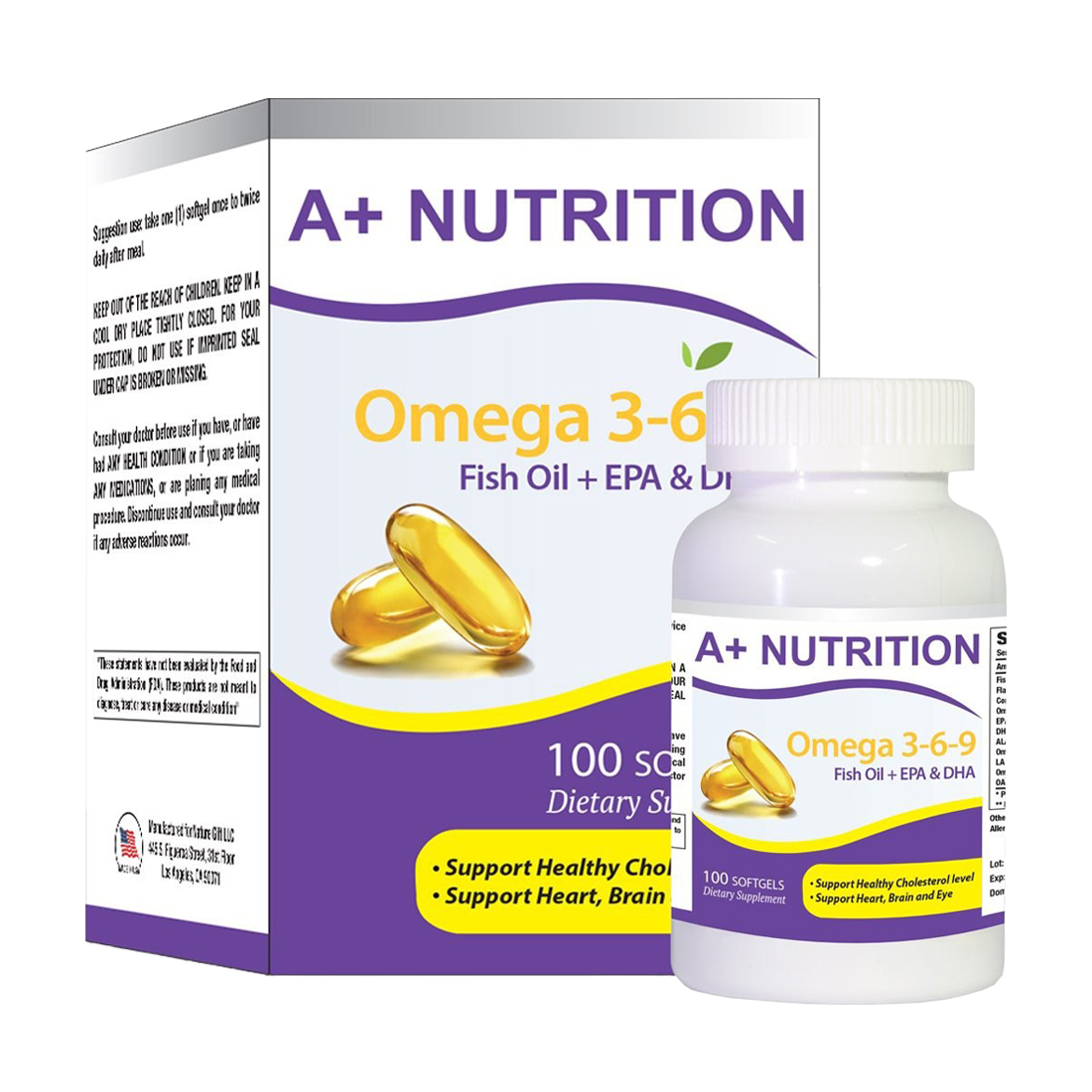 Thực phẩm bảo vệ sức khỏe A+ Nutrition Omega 3.6.9 (Hộp 100 viên)