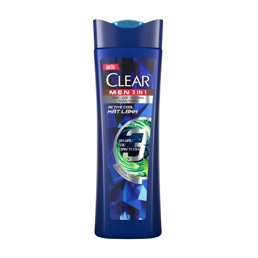 Clear Men Tam Goi 3in1 Mat Lanh 340g