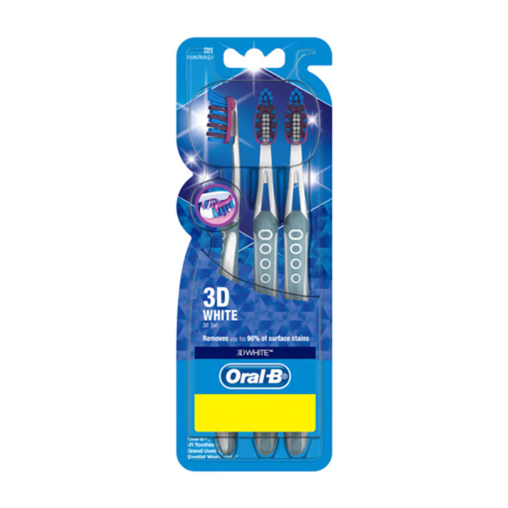 Bàn chải đánh răng trắng sáng Oral-B 3D White (Bộ 3 cây)