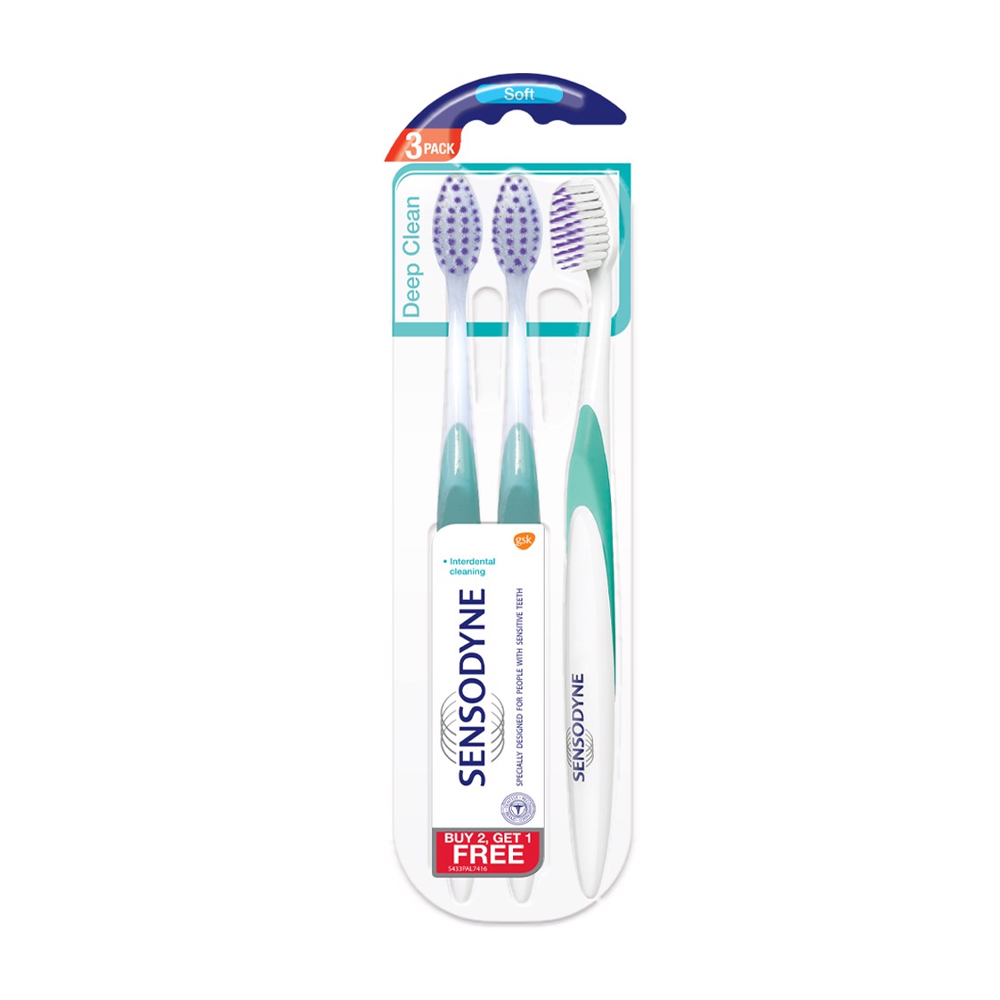 Bàn chải đánh răng Sensodyne Deep Clean Soft (Bộ 3 cái)