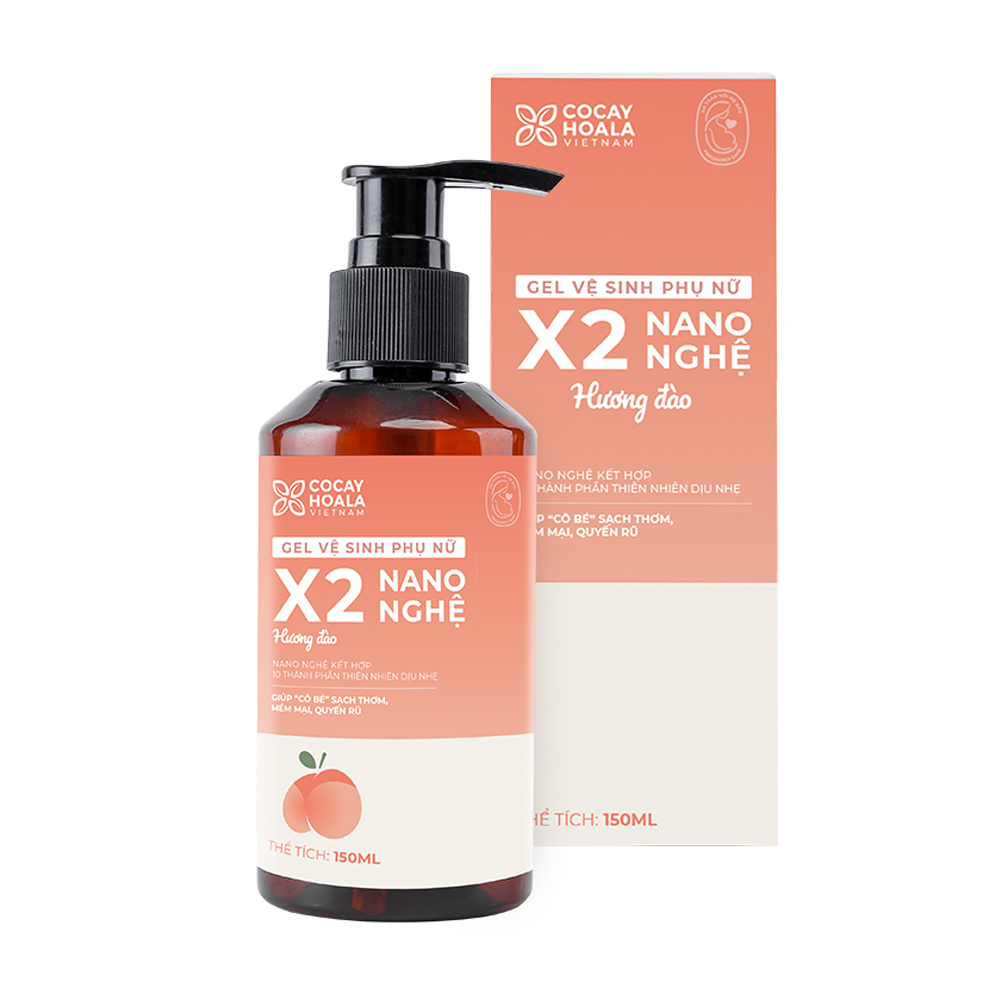 Gel vệ sinh phụ nữ x2 nano nghệ đào hồng mềm mại lưu hương Cocayhoala (Chai 150ml)