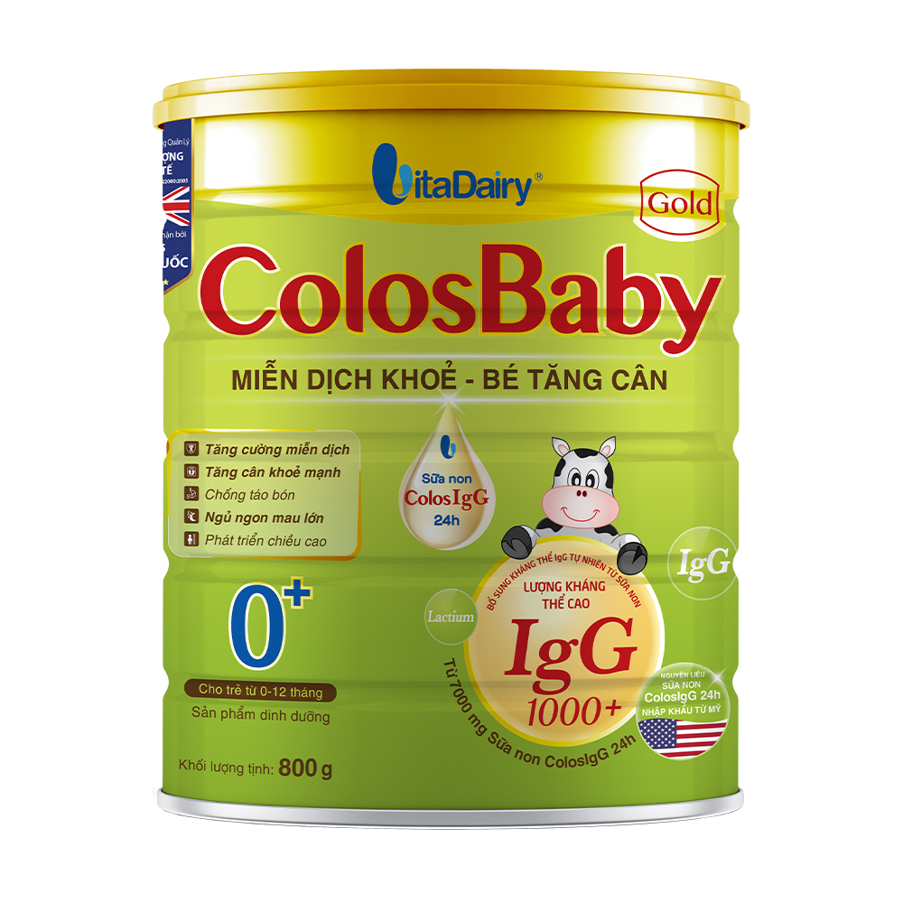 Sữa bột cho trẻ từ 0 - 12 tháng Colosbaby Gold 0+  (Hộp 800g)