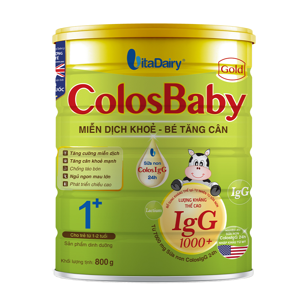 Sữa bột cho trẻ 1-2 tuổi Colosbaby Gold 1+ (Hộp 800g)