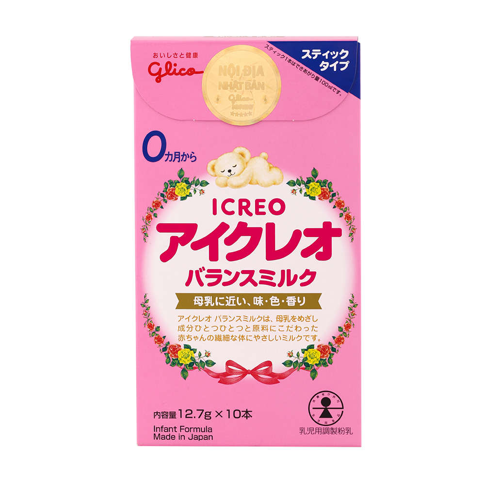 Sản phẩm dinh dưỡng cho trẻ sữa Glico Icreo số 0 (0-12 tháng) (Hộp 127g)
