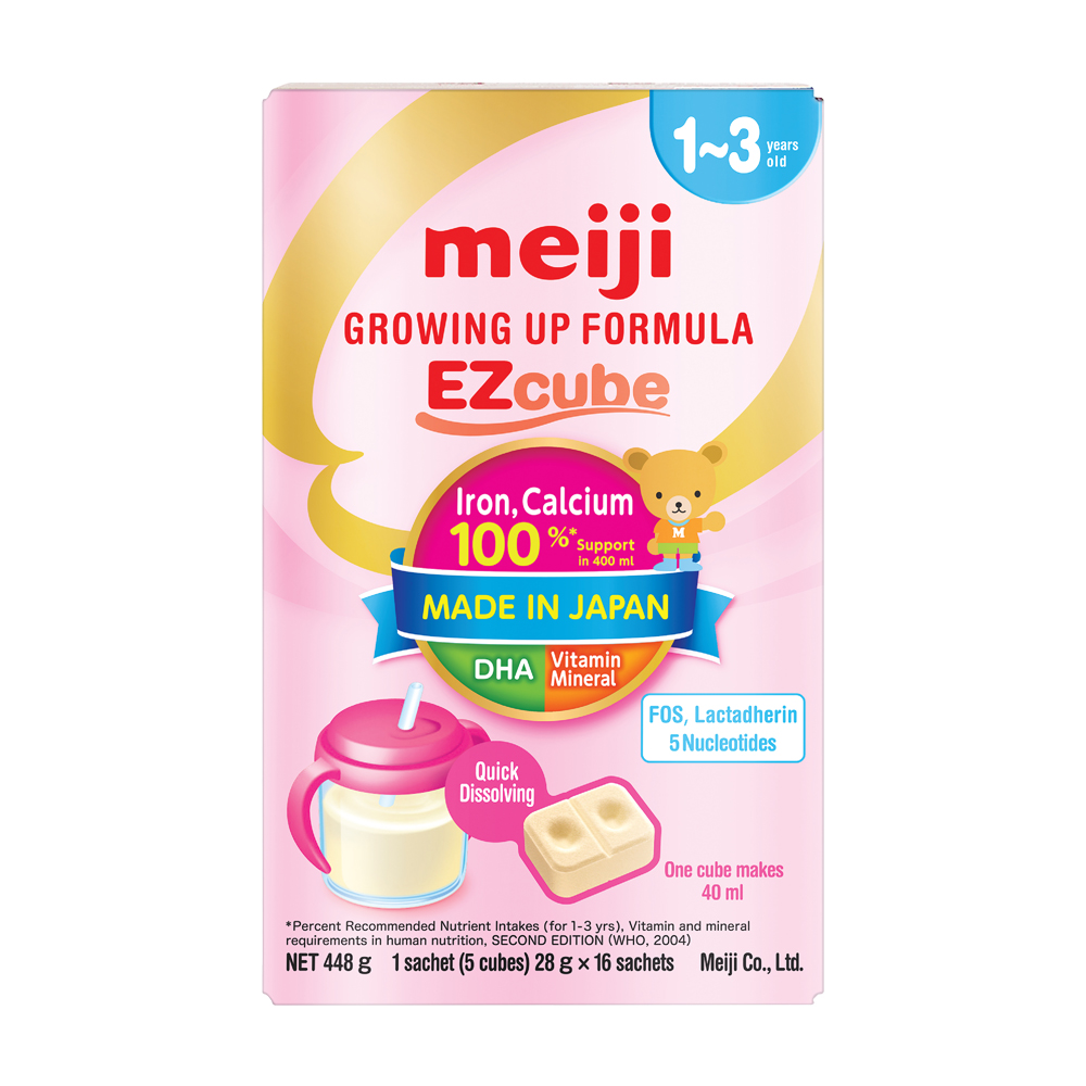  Sản phẩm dinh dưỡng Sữa Meiji thanh Growing up Formula cho trẻ 12-36 tháng hộp 448g (27g*16 thanh)