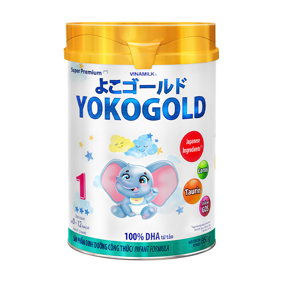 Sản phẩm dinh dưỡng số 1 (0-1 tuổi) Vinamilk Yoko Gold (Hộp 850g)