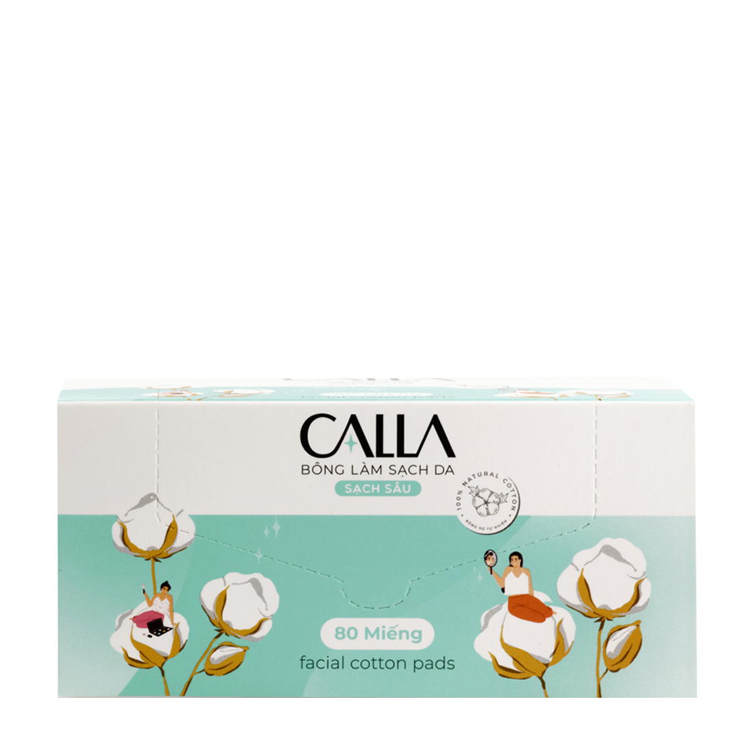 Bông làm sạch da sạch sâu Calla (Hộp 80 miếng)