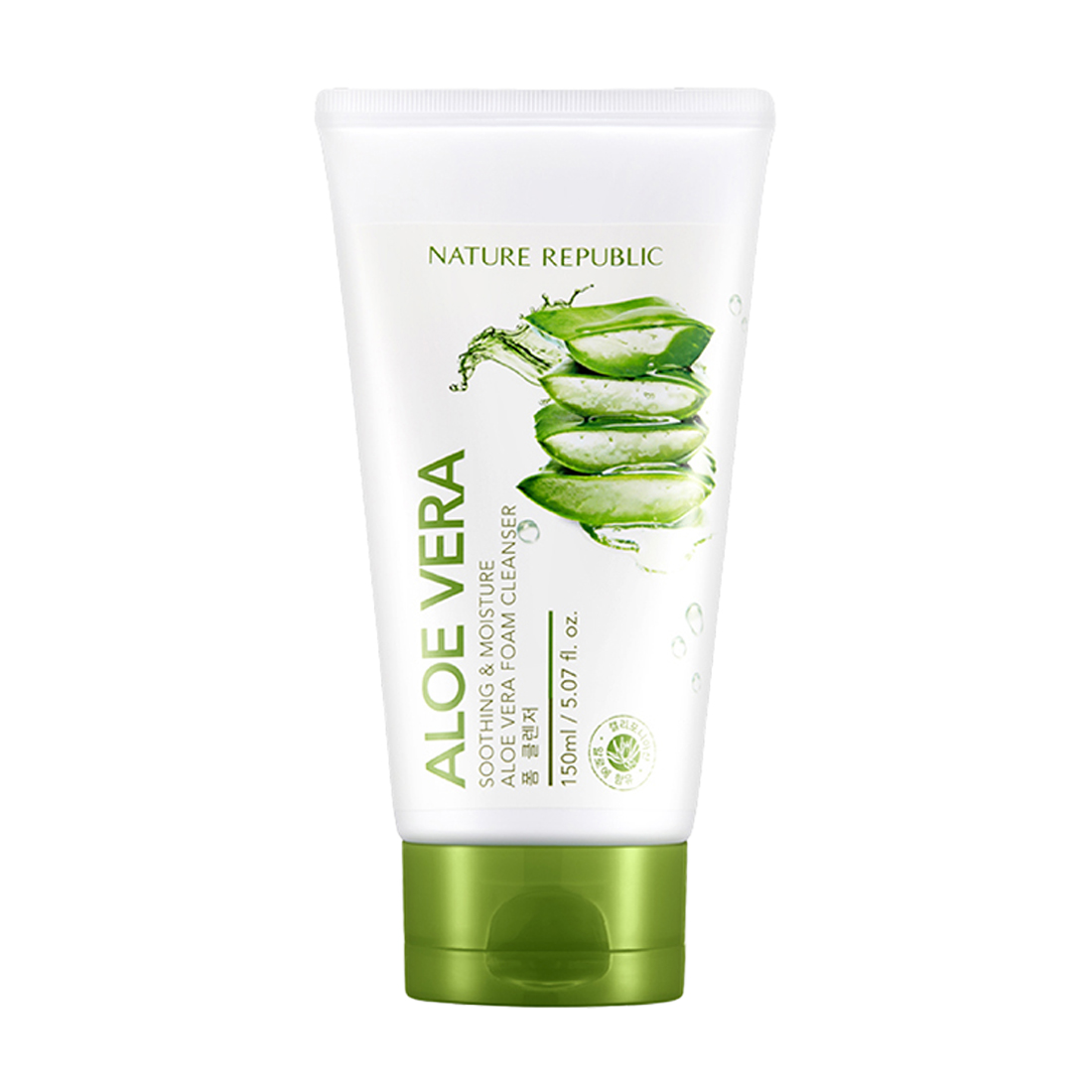 Sữa rửa mặt chiết xuất lô hội Soothing & Moisture Aloe Vera Foam Cleanser Nature Republic (150ml)