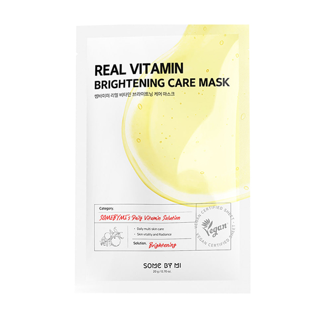 Mặt nạ giấy Some By Mi Real Vitamin Brightening Care Mask (Miếng 20g)