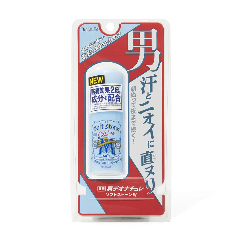 Lăn khử mùi đá khoáng dạng sáp hương bạc hà cho nam Deonatulle Soft Stone W Double Deodorant for Men (Chai 20g)