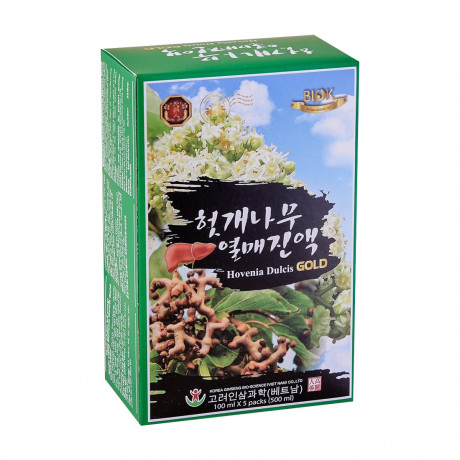 Nước uống giải độc gan Biok Hovenia Dulcis Gold (Hộp 5 gói x 100ml)