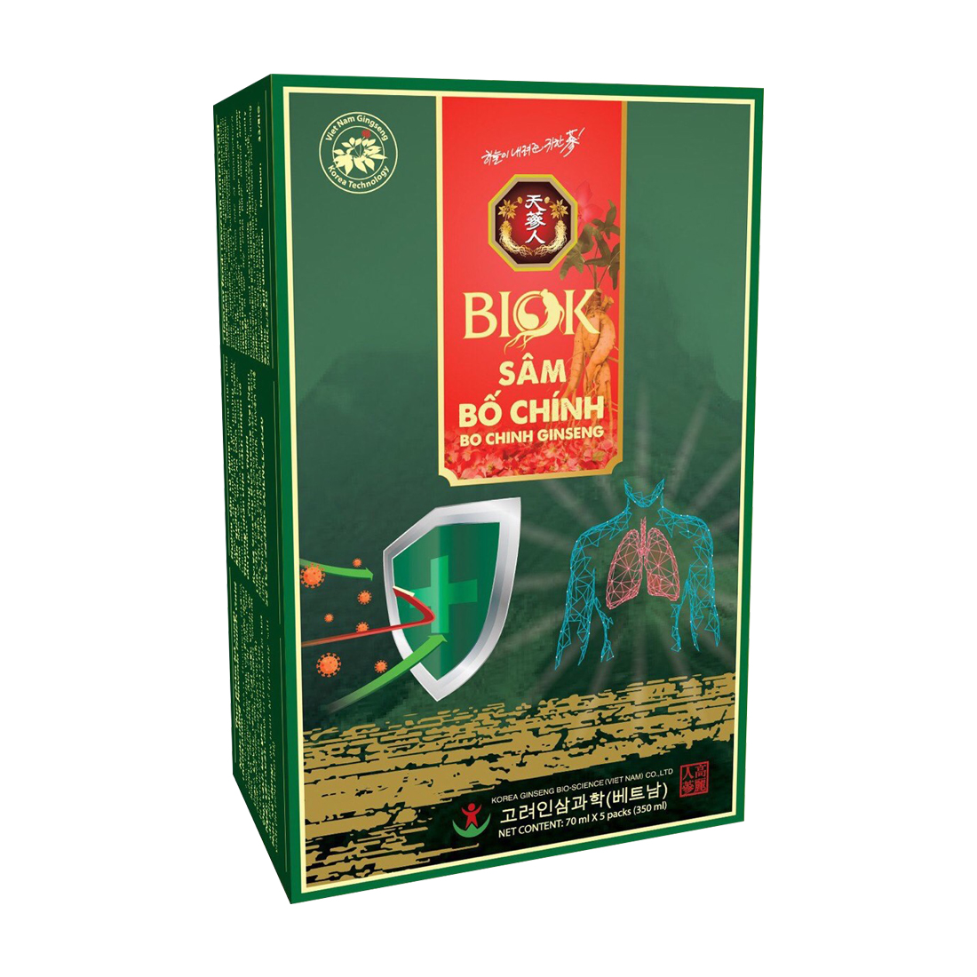 Nước uống hỗ trợ hô hấp Sâm Bố Chính Biok (Hộp 5 gói x70ml)