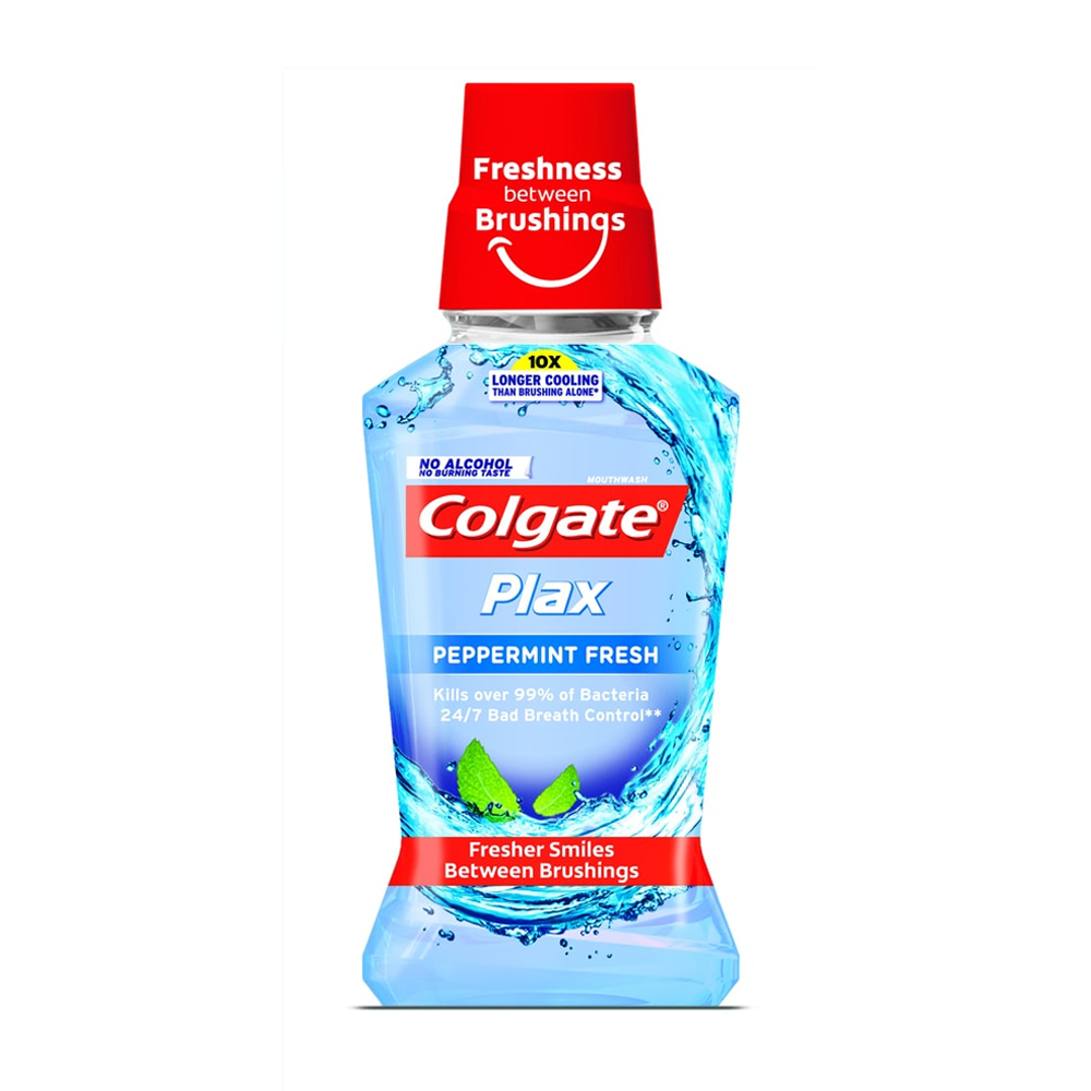 Bộ đôi nước súc miệng kháng khuẩn bạc hà Colgate Plax Peppermint Fresh (2 chai 500ml)