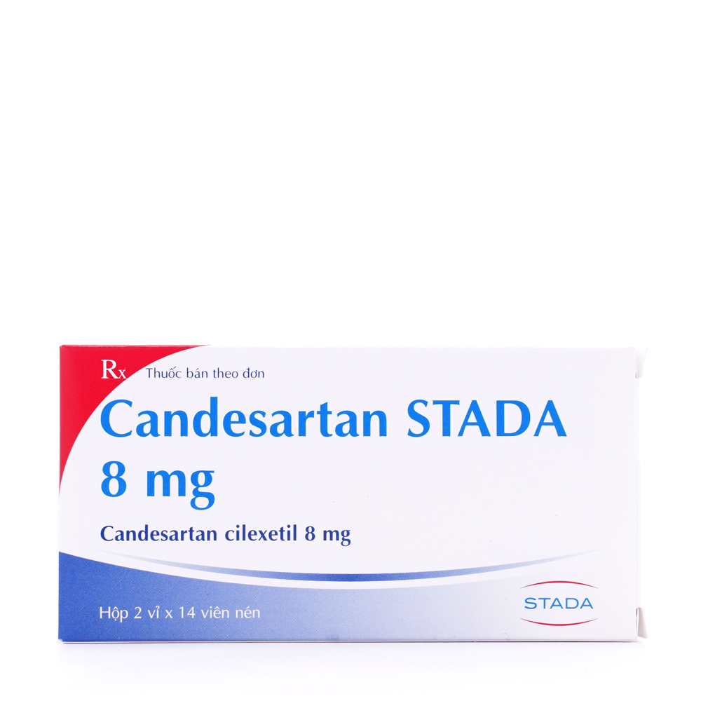 Viên nén Candesartan Stada 8 mg điều trị tăng huyết áp (2 vỉ x 14 viên)