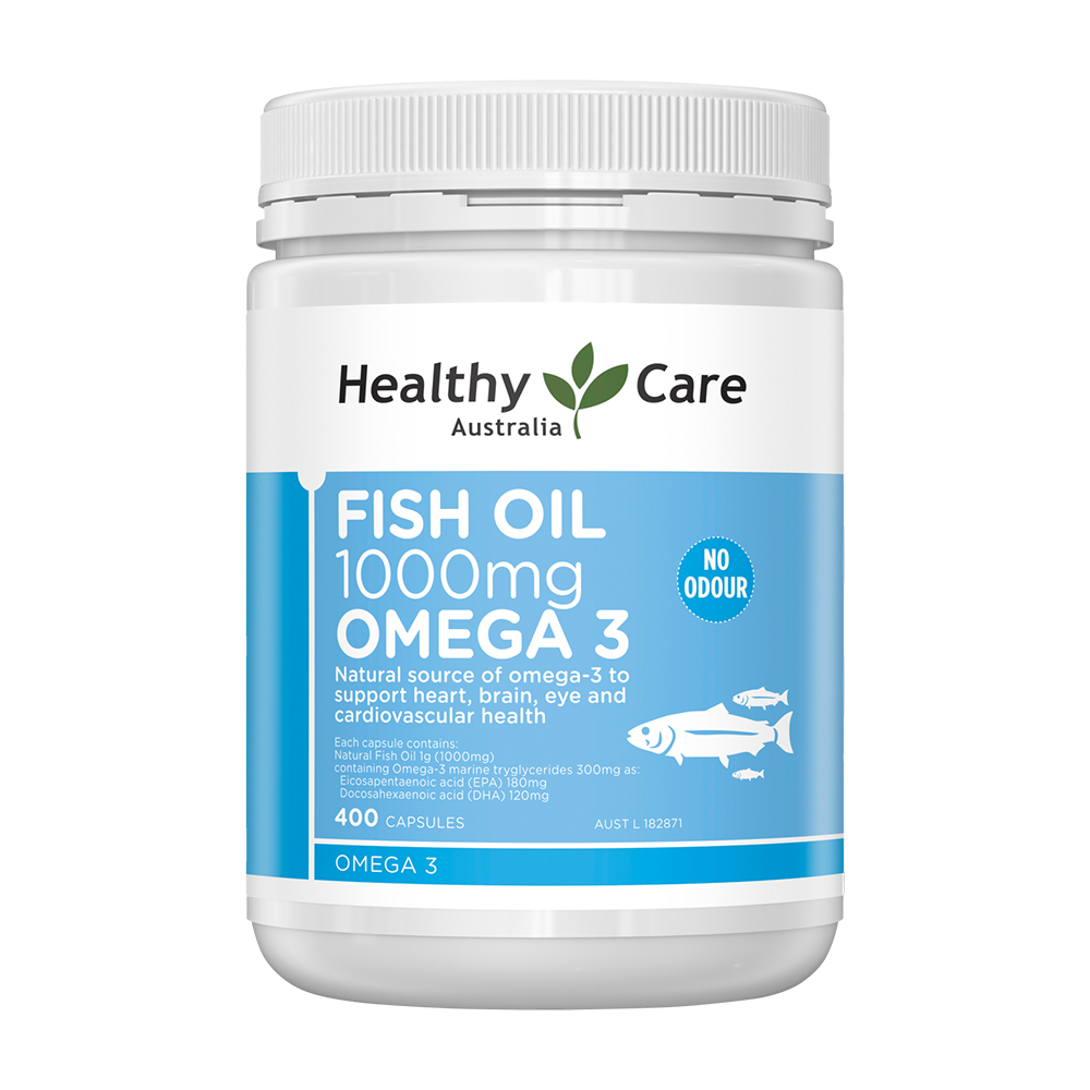 Thực phẩm bảo vệ sức khỏe Healthy Care Fish Oil 1000mg Omega3 (Chai 400 viên)