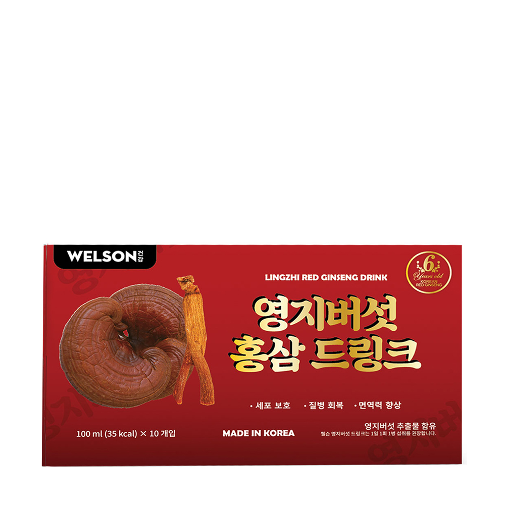 Nước uống Linh Chi Hồng Sâm Welson Lingzhi Red Ginseng (Hộp 10 chai)