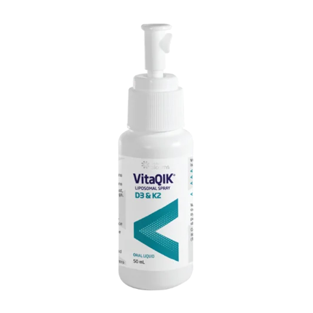 Thực phẩm bảo vệ sức khỏe VitaQik Liposomal Spray Vitamin D3 + K2 Henry Blooms (Chai 50ml)