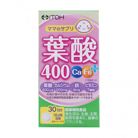 Viên uống Acid folic 400 Ca-Fe Plus bổ sung dưỡng chất hỗ trợ tạo máu (Hộp 120 viên)