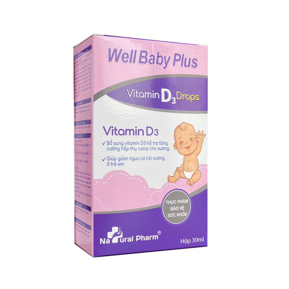 Well Baby Plus Vitamin D3 Drops Bo Sung Vitamin D 30Ml