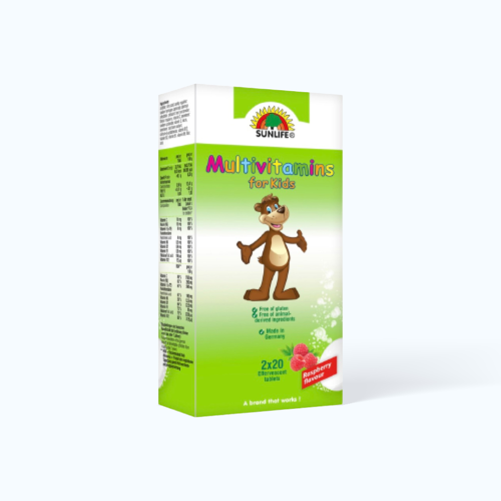 Sunlife Multivitamin For Kids P.Trien Xuong Rang O T.Em (Hop 2 tuypx20v)