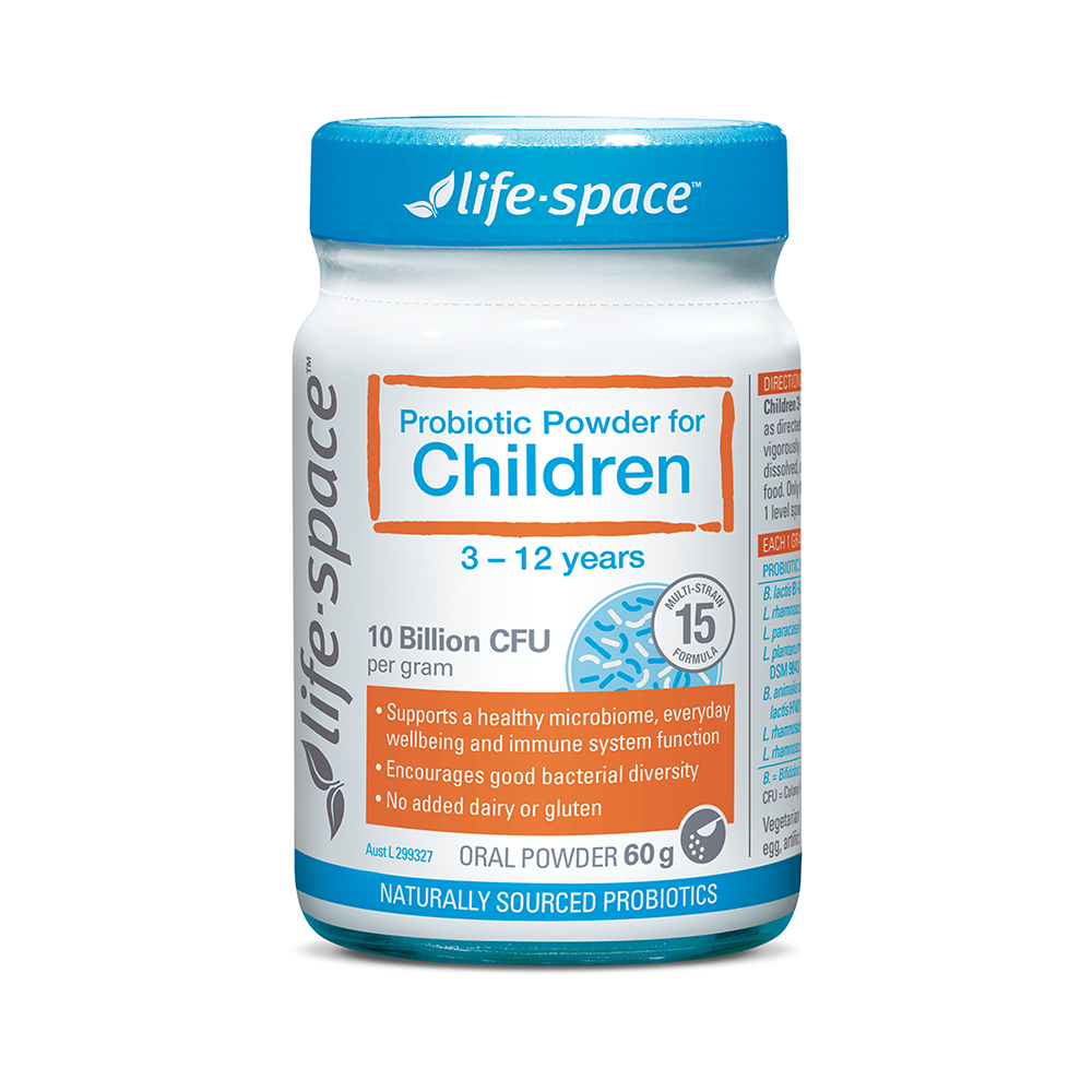 LIFESPACE Childrens Probiotic Men Vi Sinh HTro Tieu Hoa Tre 3-12 Tuoi 60gr