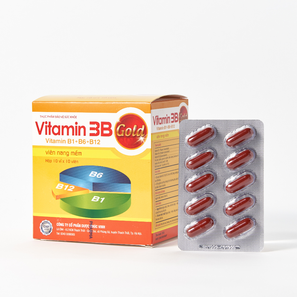 DUOC PHUC VINH Vitamin 3B GOLD B.Sung Vitamin (Hop 10Vi x 10Vien)