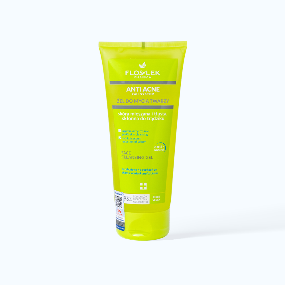 Floslek Anti Acne SRM Danh Cho Da Dau Mun Nhay Cam 200ml/Tuyp