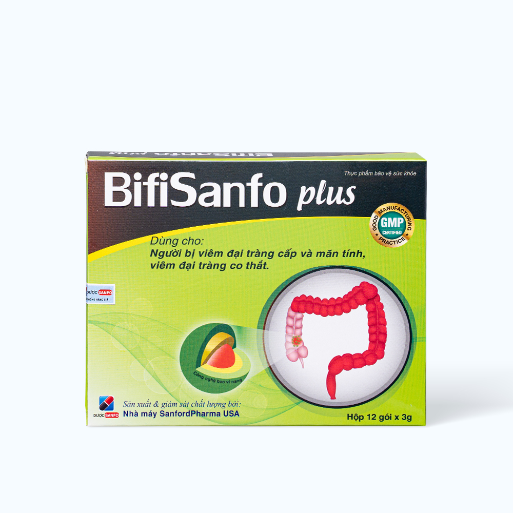 BIFISANFO Plus Men Vi Sinh Ho Tro Tieu Hoa (Hop 12goi 3g)