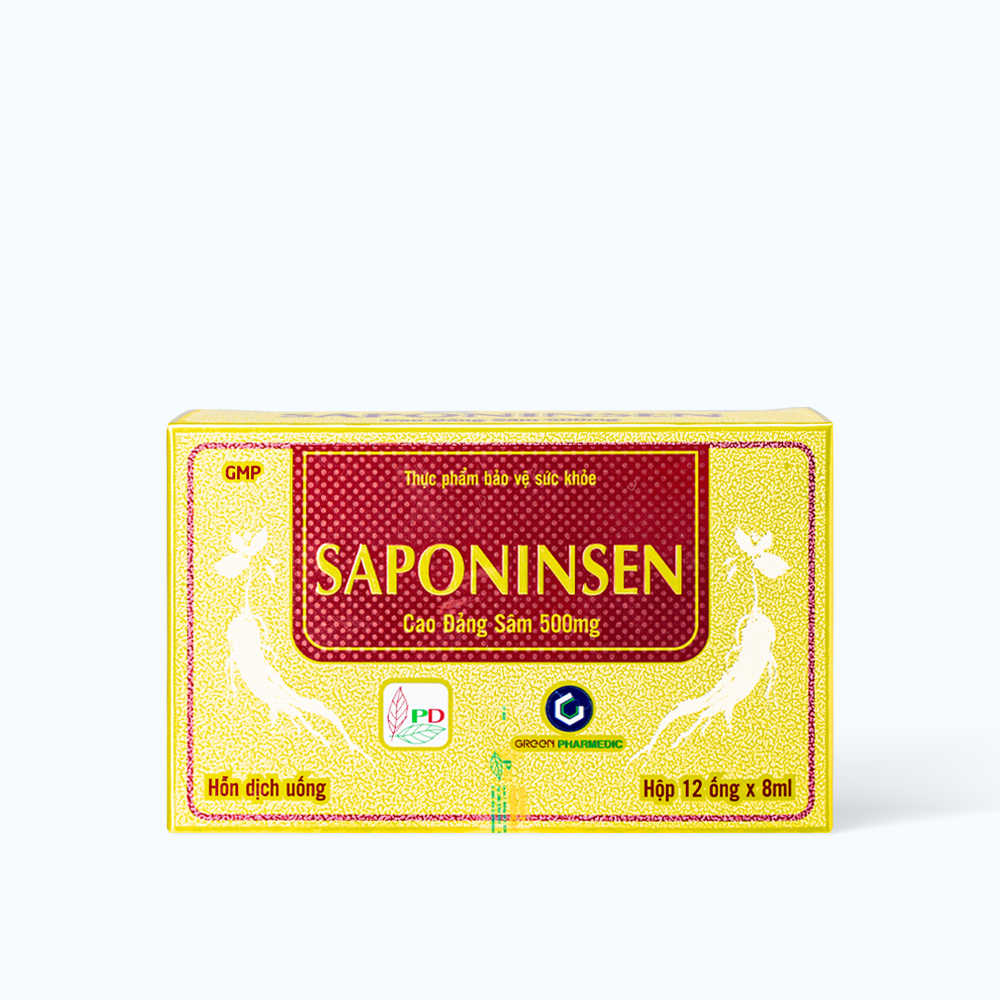 SAPONINSEN Cao Dang Sam Do H.Tro N.Cao Suc D.Khang 500mg (Hop 3Vi x 4Ong)
