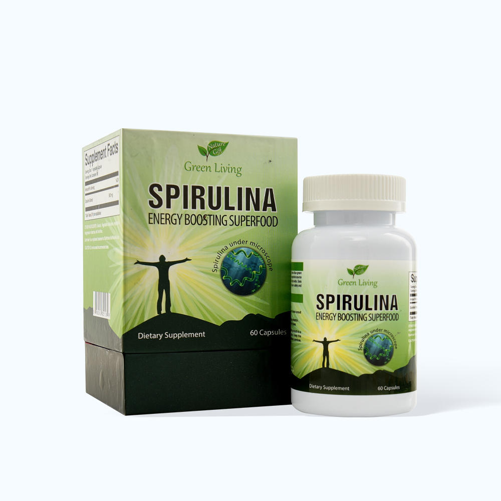 NATURE GIFT Green Living Spirulina Bo Sung VTM Va KC (Hop 60v)