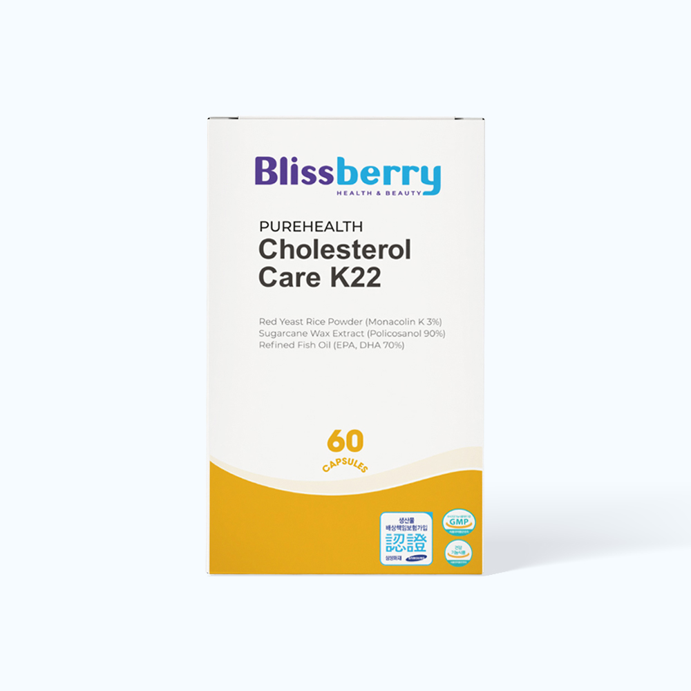 BLISSBERRY Purehealth Cholesterol Care K22 Giam Cholesterol 60 Vien