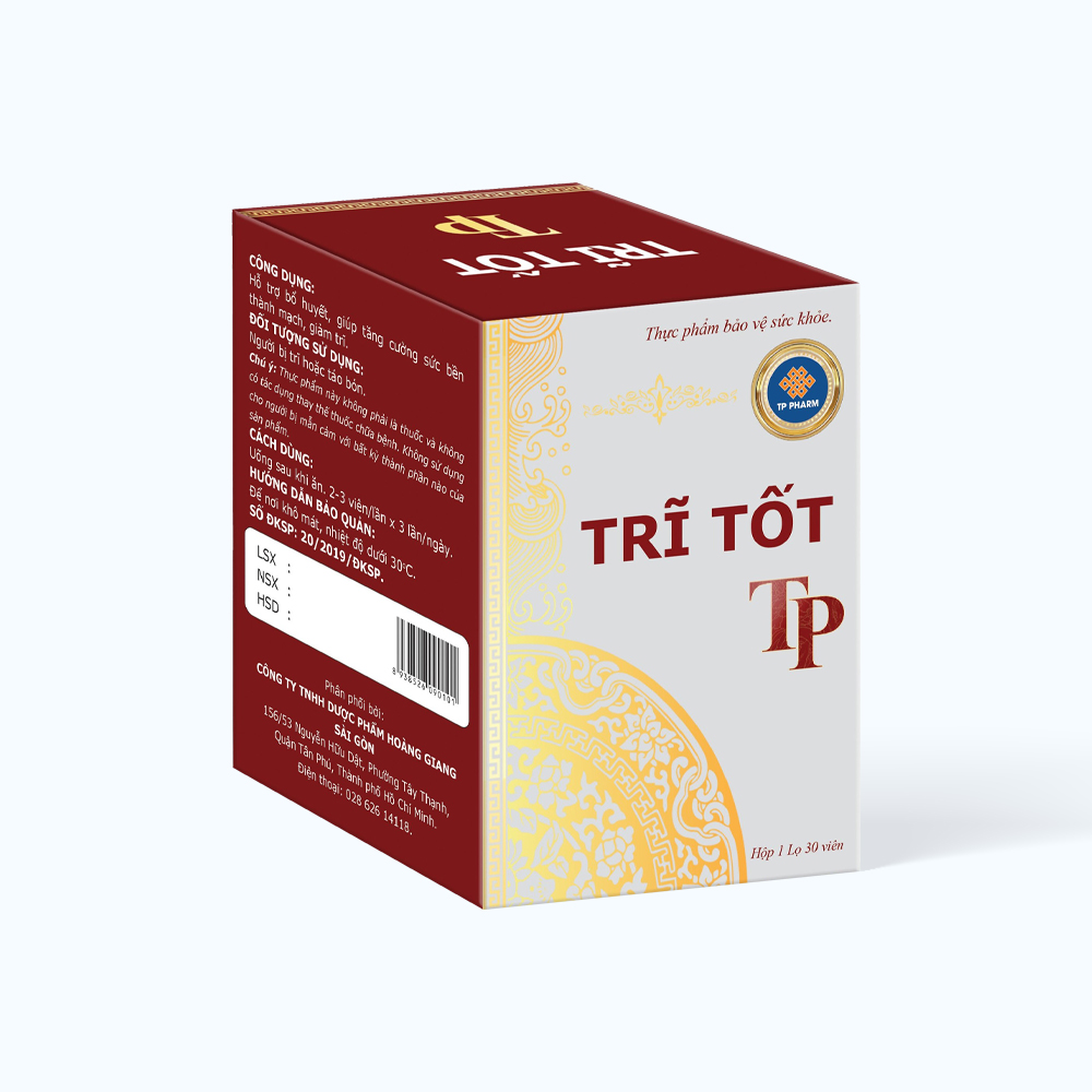 TP PHARM Tri Tot TP Ho Tro Dieu Tri Tri (Hop 30 vien)