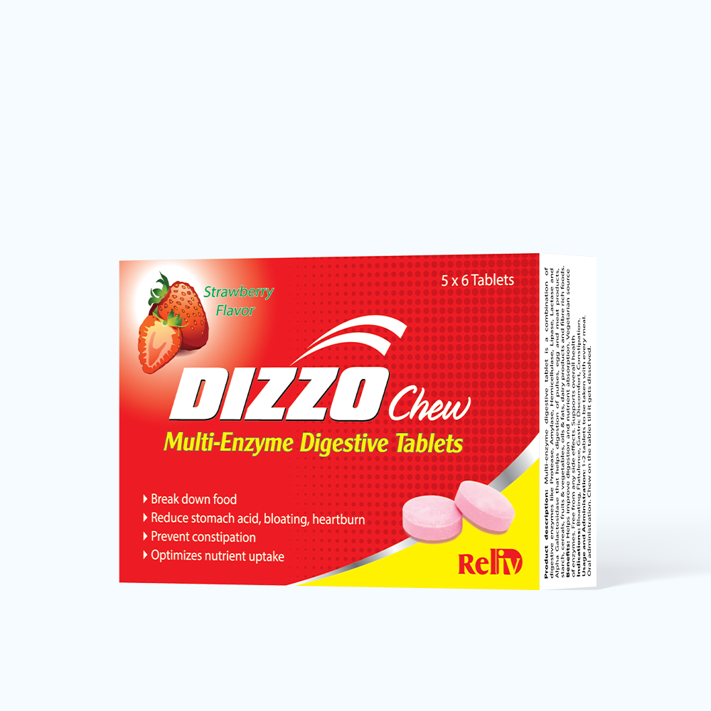 Viên nhai Dizzo Cheww hỗ trợ giảm đầy hơi, khó tiêu và ợ chua (Hộp 5 vỉ x 6 viên)