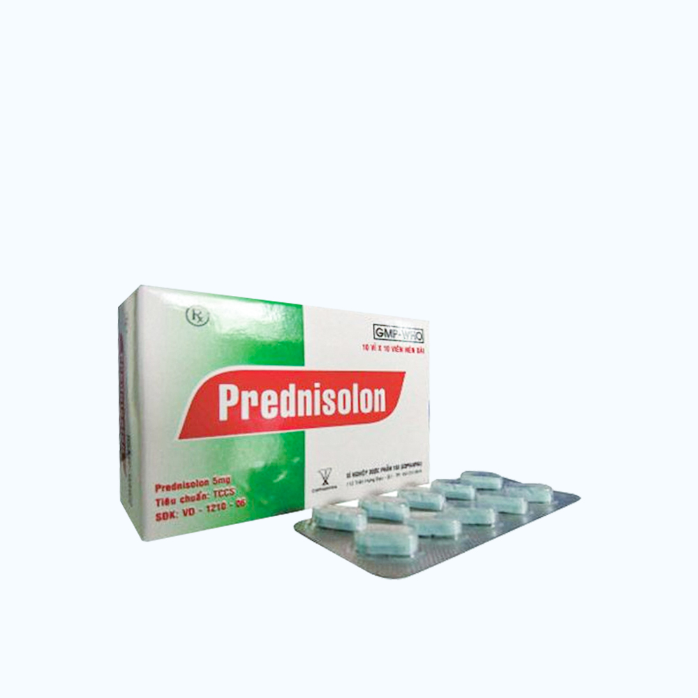 Prednisoion 5mg Cophavina (Hộp 10 Vỉ x 10 Viên)