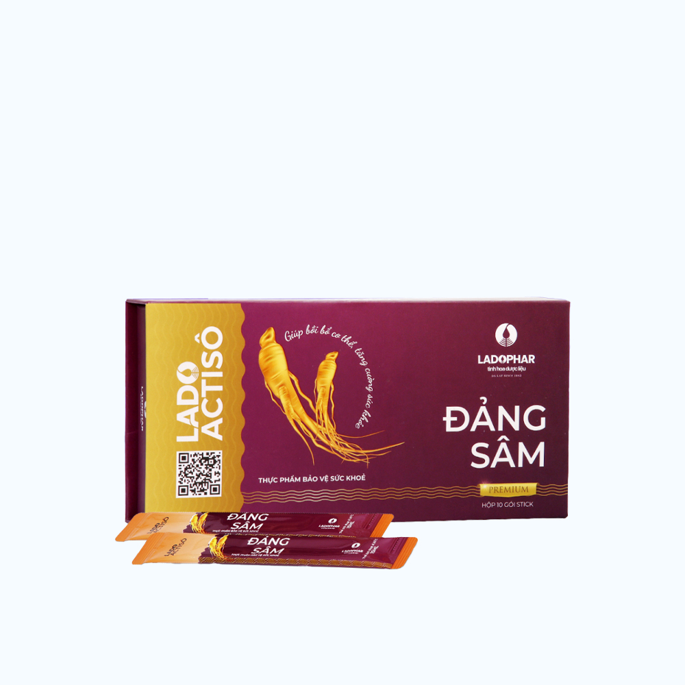 LADOPHAR Nuoc Uong Lado Actiso Dang Sam Boi Bo Co The (Hop 10 goi)