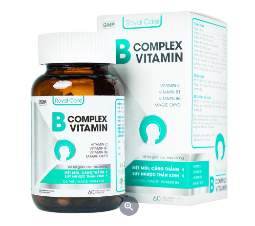Viên uống B Complex Vitamin Royal Care hỗ trợ giảm mệt mỏi, căng thẳng (60 viên)