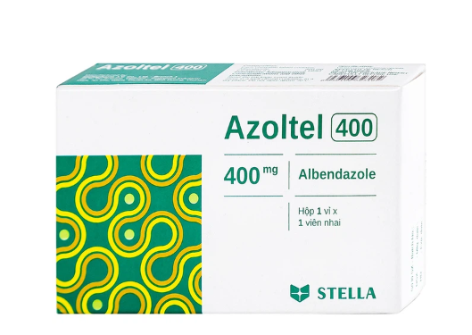 Thuốc Azoltel 400mg Stella điều trị nhiễm một hoặc nhiều loại ký sinh trùng đường ruột (1 viên)